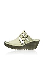 Fly London Sandalias de cuña (Nata)