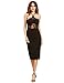 ROMWE Women's Sexy Sleeveless Halter Sheer Lace Sheath Dress