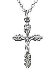925 Sterling Silver Crucifix Cross Pendant Necklace