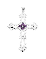 Birthstone Cross Sterling Silver June R42099