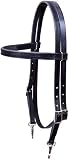 Browband Harness Leather Headstall with Bit Snaps