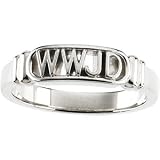Sterling Silver What Would Jesus Do Ring - Size 8