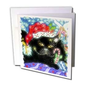 Cindy Thorrington Haggerty Earth Animals Spirits - Kittys Magical Christmas - Greeting Cards-6 Greeting Cards with envelopes
