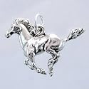 Sterling Silver Running Horse Charm or Pendant, #11444