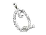Diamond Script Initial Letter Q Pendant, 18k Gold