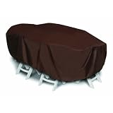 Two Dogs Designs 92-Inch Oval/Rectangle Table and Chairs Cover, Chocolate Brown