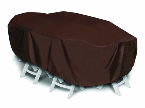 Two Dogs Designs 92-Inch Oval/Rectangle Table and Chairs Cover, Chocolate Brown