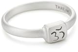 Satya Jewelry Silver Etched Om Ring - Size 7