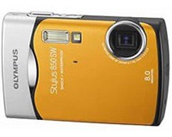 Olympus Stylus 850 SW 8MP Shockproof Waterproof Digital Camera (Orange) - REFURBISHED