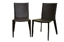 Baxton Furniture Studios Russo Bonded Leather Dining Chair, Chocolate Brown, Set of 2