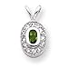 Rhodium-plated August Birthstone Oval CZ Necklace title=