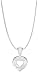 Silver Ladies P1788-CZ Heart Pendant with Clear Cubic Zirconia