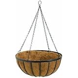 Georgian Hanging Basket Coco planter - 16 Inch - Black