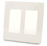 Leviton 80309-0SW 2-Gang Standard Size Screwless Snap-On Wallplate 2-Decora, Light Almond