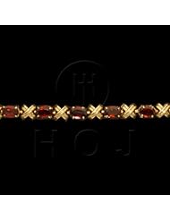 14K Gold Bracelet with Garnet stone 002