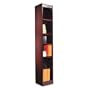 Narrow Profile Bookcase, Wood Veneer, 6-Shelf, 12w x 12d x 72h, Mahogany