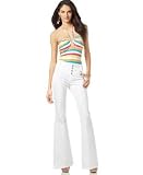 Baby Phat - Baby Phat Striped O-Ring Keyhole Tube Halter Top & High-Waisted Flare Jean