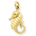 14k Polished Open-Backed Seahorse Charm