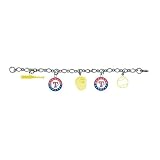 Texas Rangers 5-Charm Bracelet baseball bat, team logos, glove, baseball