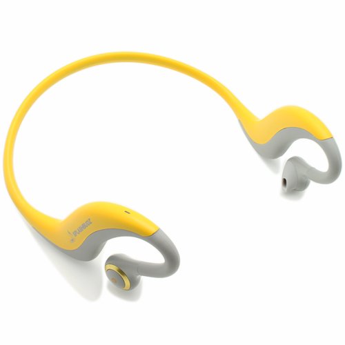 SplashBudz Water Resistant Bluetooth Headphones / Headset - Sweatproof Sport-style Headphones - Great for Running in the Rain, Hands Free Phone Calls, and More - Great Sound Quality, Yellow/Gray