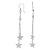 Sterling Silver Polished Dangle Stars Earrings