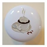 Coffee Latte Ceramic Cabinet Drawer Pull Knob