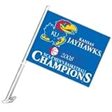 Kansas Jayhawks Car Flag - 2008 Men's Basketball National Champions - COLLEGE ATHLETICS Sports Merchandise