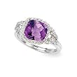 14k White Gold, Diamond & Amethyst Ring (3.29ctw)- Sizes 5-9
