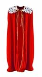 Adult Red King Queen Robe Royal Kings Costume Outfit