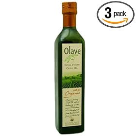 Olave Extra Virgin Olive Oil - Certified Organic, 16.91-Ounce Bottle (Pack of 3)
