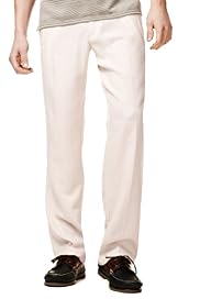 Linen Blend Straight Leg Regular Fit Trousers