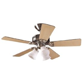 HUNTER 20769 42" Delaney Ceiling Fan Brushed Nickel W/ Light & 5 Reversible MaplelCherry Blades
