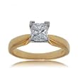 1 Carat Princess Diamond Engagement Ring in Yellow Gold