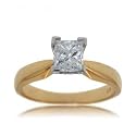14KT Yellow Gold Engagement Ring Princess Diamond 1 CT