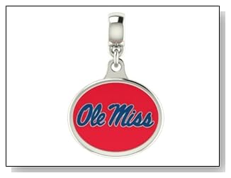 Mississippi OLE MISS Collegiate Drop Charm Fits Most European Style Bracelets Including Chamilia Kera Troll and More. High Quality Drop in Stock for Fast Shipping.