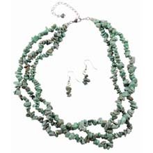 Green Turquoise Necklace FREE Earrings Beading 