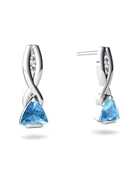Genuine Blue Topaz 14kt White Gold Earrings