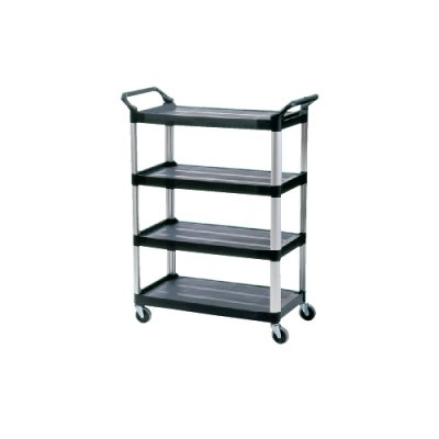 Rubbermaid Black Utility Cart, 4-Shelf