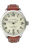 Nautica Leather BFD 101 Date Window Cream Dial Men's watch #N09560G