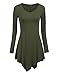 Made By Johnny MBJ WT737 Womens Long Sleeve Handkerchief Tunic M Olive