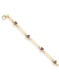 7 Inch 14k Gold Garnet Bracelet