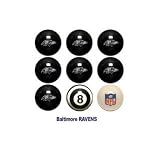 Baltimore Ravens NFL Licensed Billiards Ball Set of 9 (7 Team, 1 Cue,1 Eight Ball)