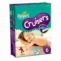 Pampers Cruisers Diapers, Size 6 (35+ lb), Sesame Street, Jumbo, 20 ct.