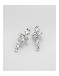 Flower CZ Charm In 92.5 Sterling Silver