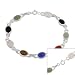 Sterling Silver Bracelet with Multi Color Scarab cut stones