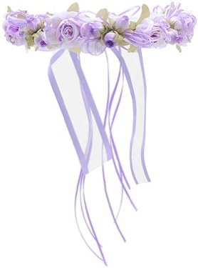 WonderfulDress Multi Flower Floral Crown-Lavender-One Size