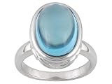 Jewelry : 14KT WG LUXURY LITE(TM) 9.50CT BLUE TOPAZ ELECTROFORM RING