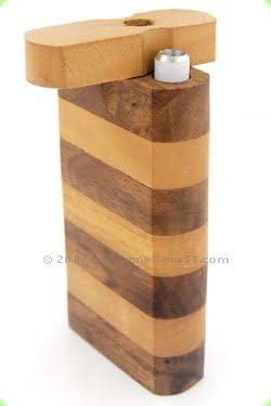 Large Stripe Patterned Wooden DUGOUT ONE HITTER with Spring Loaded Bat
