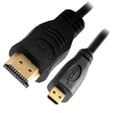 2M Premium Micro HDMI (Type D) to HDMI (Type A) High Speed Full HD 1080p, hdmi micro to hdmi 2M cable 1.4v, micro to hdmi cable for Amazon kindle HD, Microsoft Surface tablet, Mobile Phone, Cameras, other Tablets or device with Micro Port, GOLD Plated