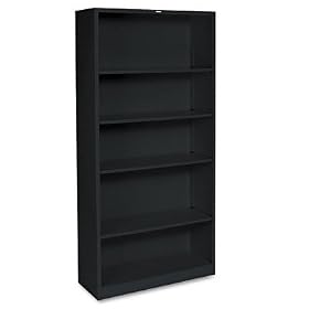 HON COMPANY Metal bookcase, 71 high, four adjustable, one fixed shelf, black HONS72ABCP... by Hon